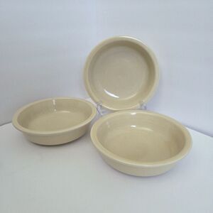 VTG Homer Laughlin HLC Fiesta Coupe Bowls (Set of 3) Ivory Aprox 6 7/8"